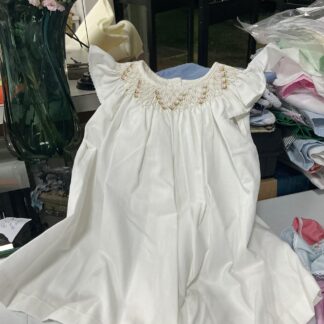 Vestido Favo s/Manga Branco Médio - 1 ano