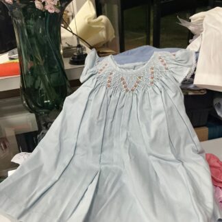 Vestido Favo s/Manga Azul Médio - 1 ano