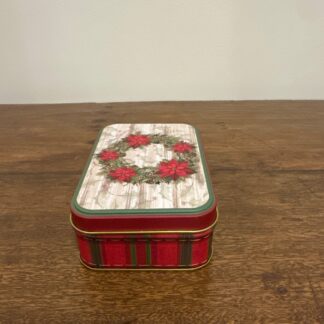 Lata Retangular Guirlanda de Poinsetia - pequena